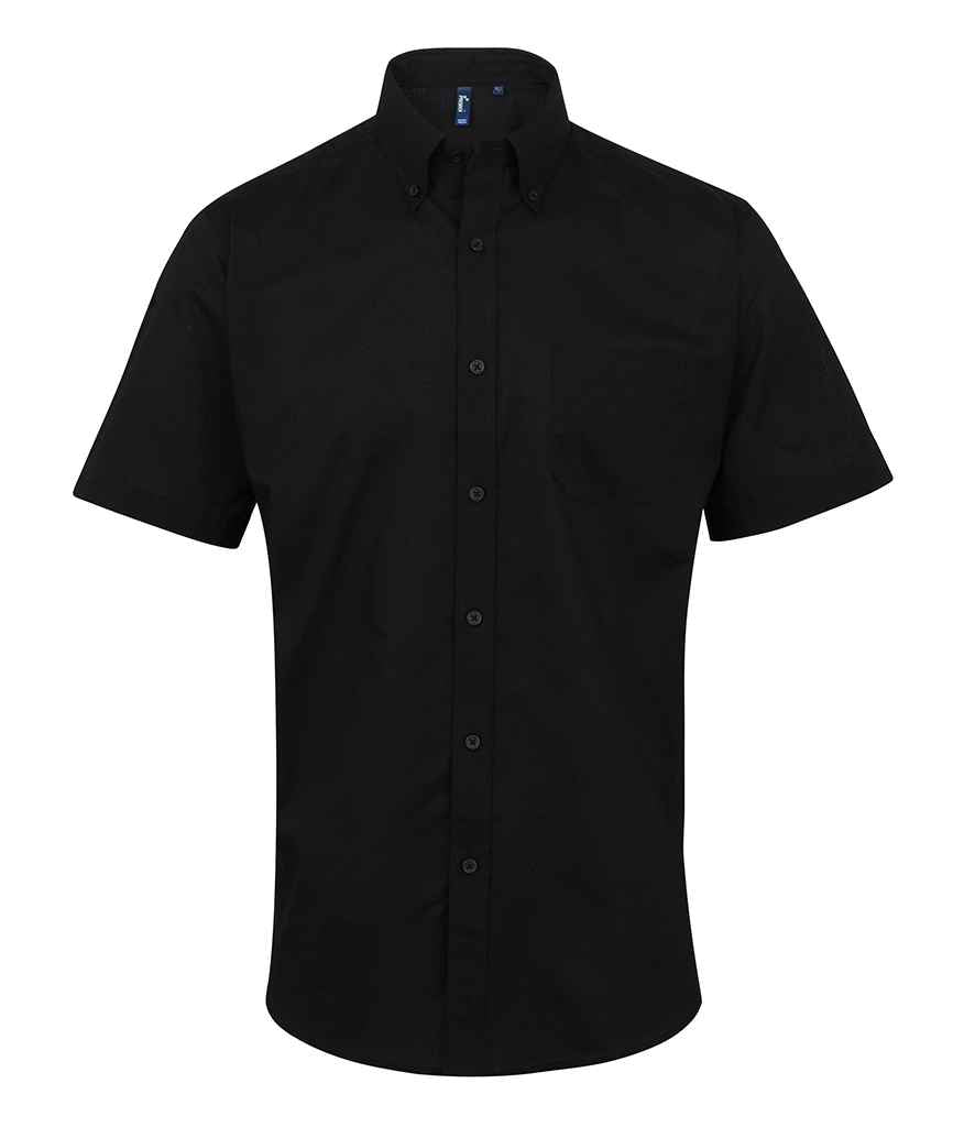 Premier PR236 Black Front - Men's Shirt Ready to be Embroidered and Printed by Custard Workwear - Cheap Personalised and Customised Workwear in Nottinghamshire, Derbyshire and Leicestershire