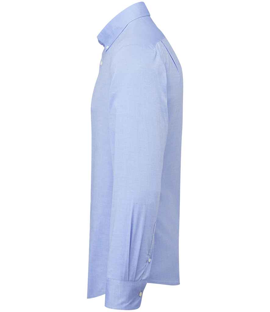 Premier PR284 Oxford Blue Left - Shirt Ready to be Embroidered and Printed by Custard Workwear - Cheap Personalised and Customised Workwear in Nottinghamshire, Derbyshire and Leicestershire