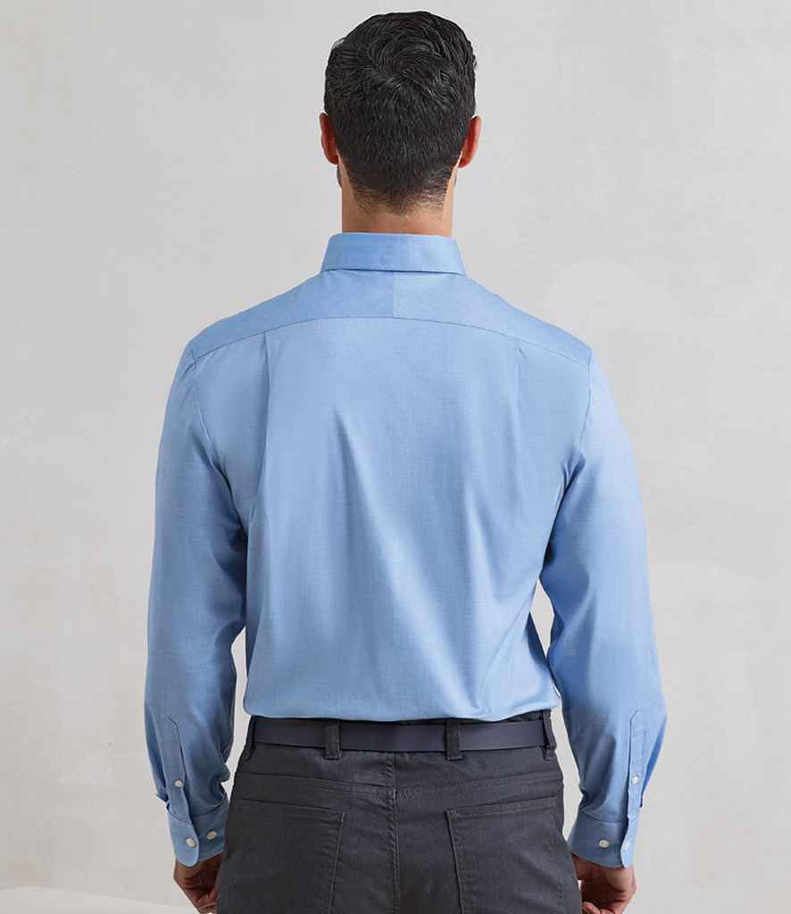 Premier PR284 Oxford Blue Model - Shirt Ready to be Embroidered and Printed by Custard Workwear - Cheap Personalised and Customised Workwear in Nottinghamshire, Derbyshire and Leicestershire