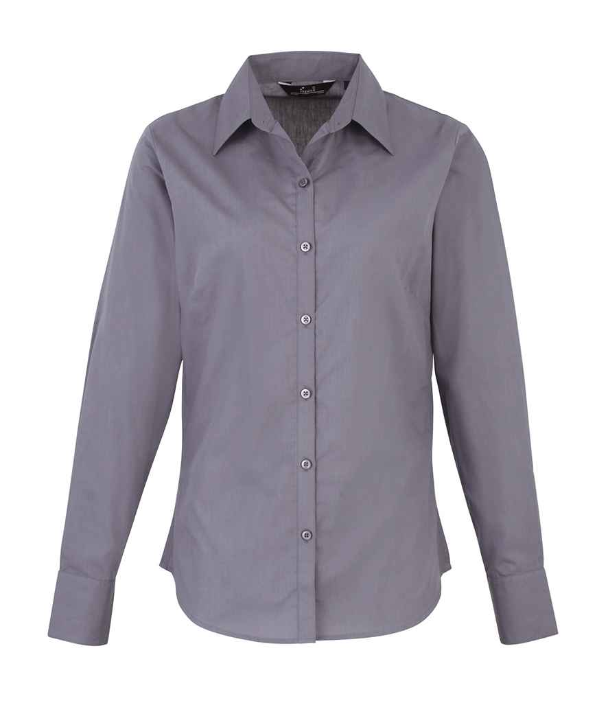 Premier PR300 Steel Front - Ladies Shirt Ready to be Embroidered and Printed by Custard Workwear - Cheap Personalised and Customised Workwear in Nottinghamshire, Derbyshire and Leicestershire