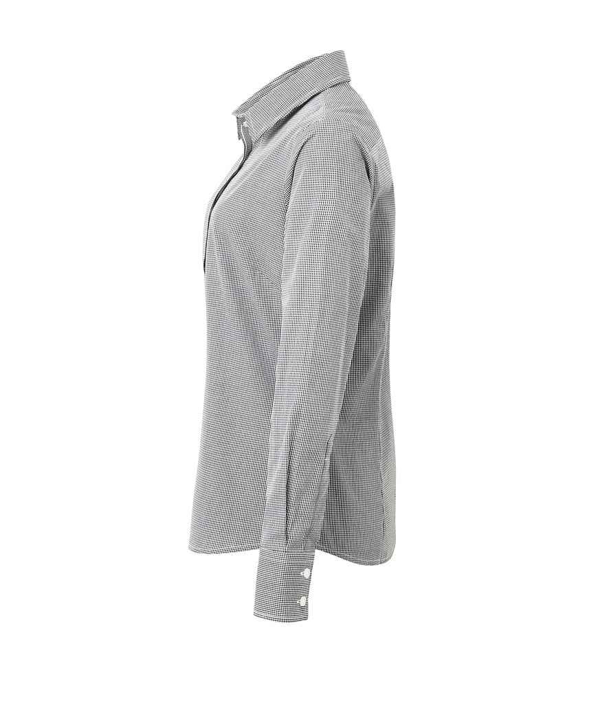 Premier PR320 Black/White Left - Shirt Ready to be Embroidered and Printed by Custard Workwear - Cheap Personalised and Customised Workwear in Nottinghamshire, Derbyshire and Leicestershire