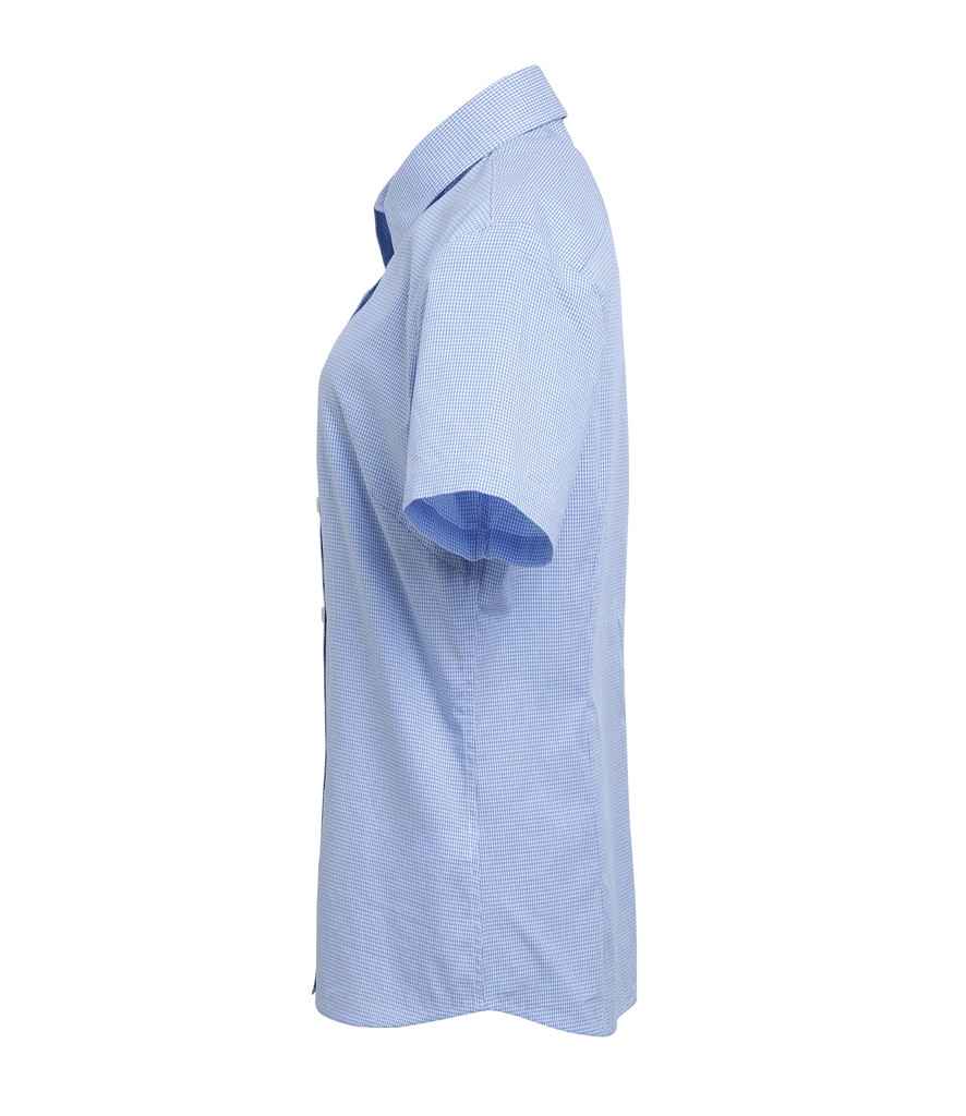 Premier PR321 Light Blue/White Left - Shirt Ready to be Embroidered and Printed by Custard Workwear - Cheap Personalised and Customised Workwear in Nottinghamshire, Derbyshire and Leicestershire