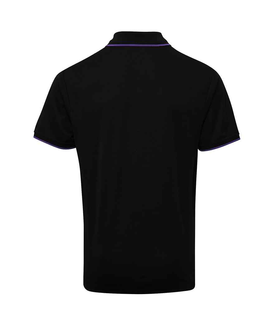 Premier PR618 Black/Purple Back - Polo Ready to be Printed by Custard Workwear - Cheap Personalised and Customised Workwear in Nottinghamshire, Derbyshire and Leicestershire