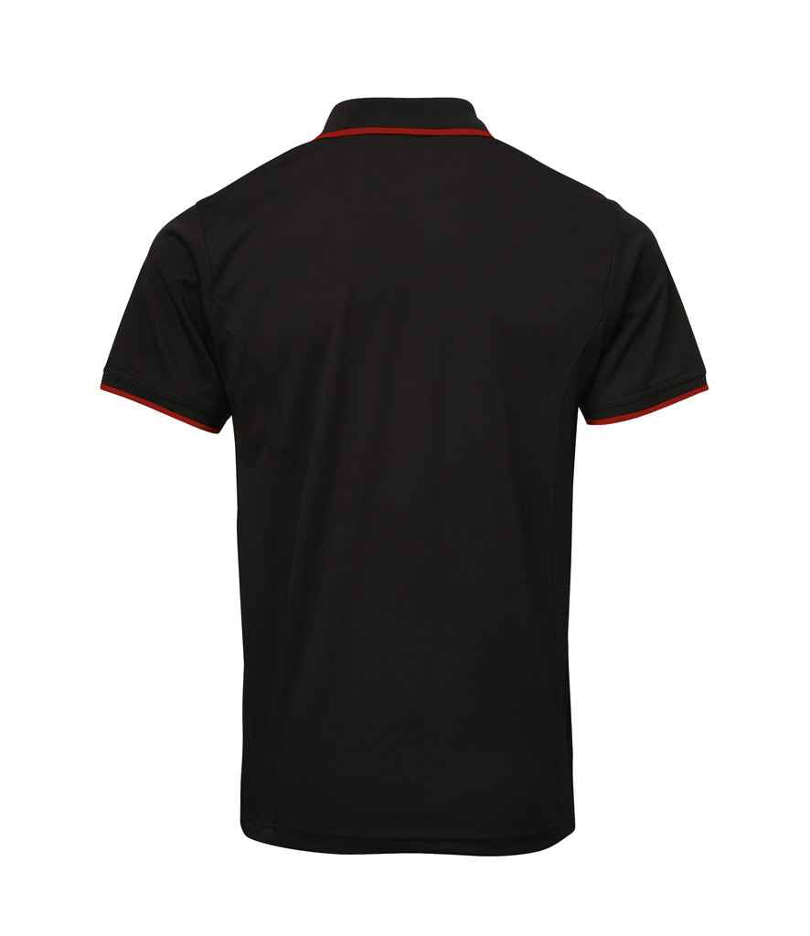 Premier PR618 Black/Red Back - Polo Ready to be Printed by Custard Workwear - Cheap Personalised and Customised Workwear in Nottinghamshire, Derbyshire and Leicestershire