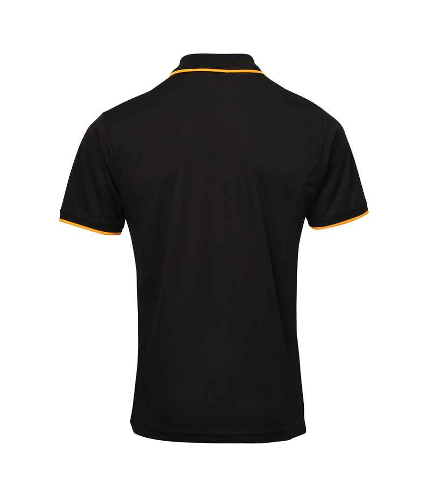 Premier PR618 Black/Sunflower Back - Polo Ready to be Printed by Custard Workwear - Cheap Personalised and Customised Workwear in Nottinghamshire, Derbyshire and Leicestershire