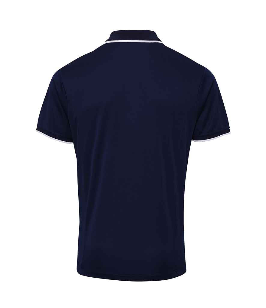 Premier PR618 Navy/White Back - Polo Ready to be Printed by Custard Workwear - Cheap Personalised and Customised Workwear in Nottinghamshire, Derbyshire and Leicestershire