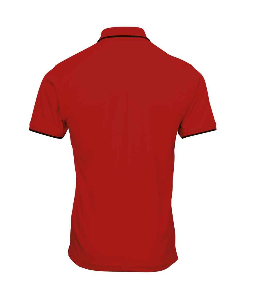 Premier PR618 Red/Black Back - Polo Ready to be Printed by Custard Workwear - Cheap Personalised and Customised Workwear in Nottinghamshire, Derbyshire and Leicestershire