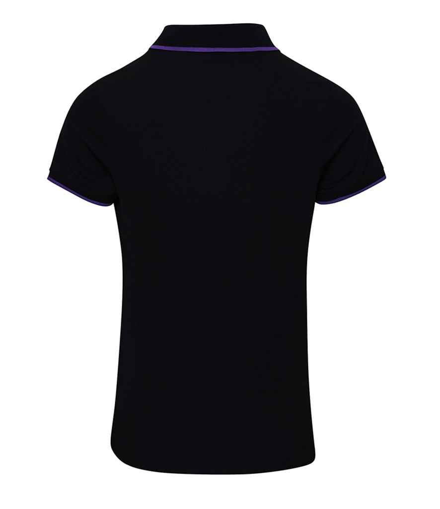 Premier PR619 Black/Purple Back - Polo Ready to be Printed by Custard Workwear - Cheap Personalised and Customised Workwear in Nottinghamshire, Derbyshire and Leicestershire