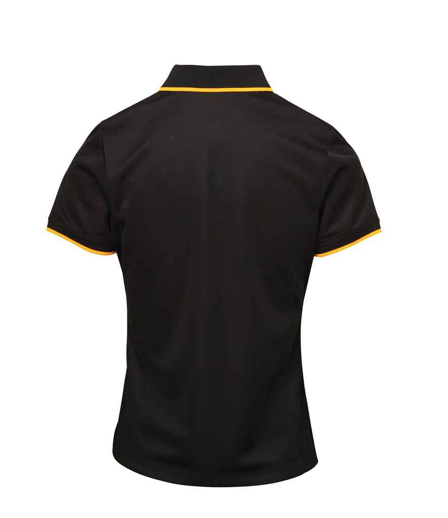 Premier PR619 Black/Sunflower Back - Polo Ready to be Printed by Custard Workwear - Cheap Personalised and Customised Workwear in Nottinghamshire, Derbyshire and Leicestershire