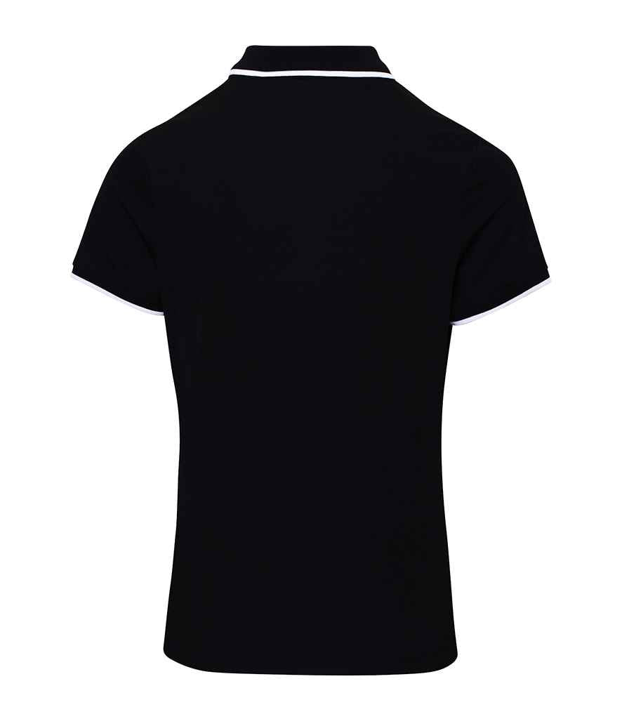 Premier PR619 Black/White Back - Polo Ready to be Printed by Custard Workwear - Cheap Personalised and Customised Workwear in Nottinghamshire, Derbyshire and Leicestershire