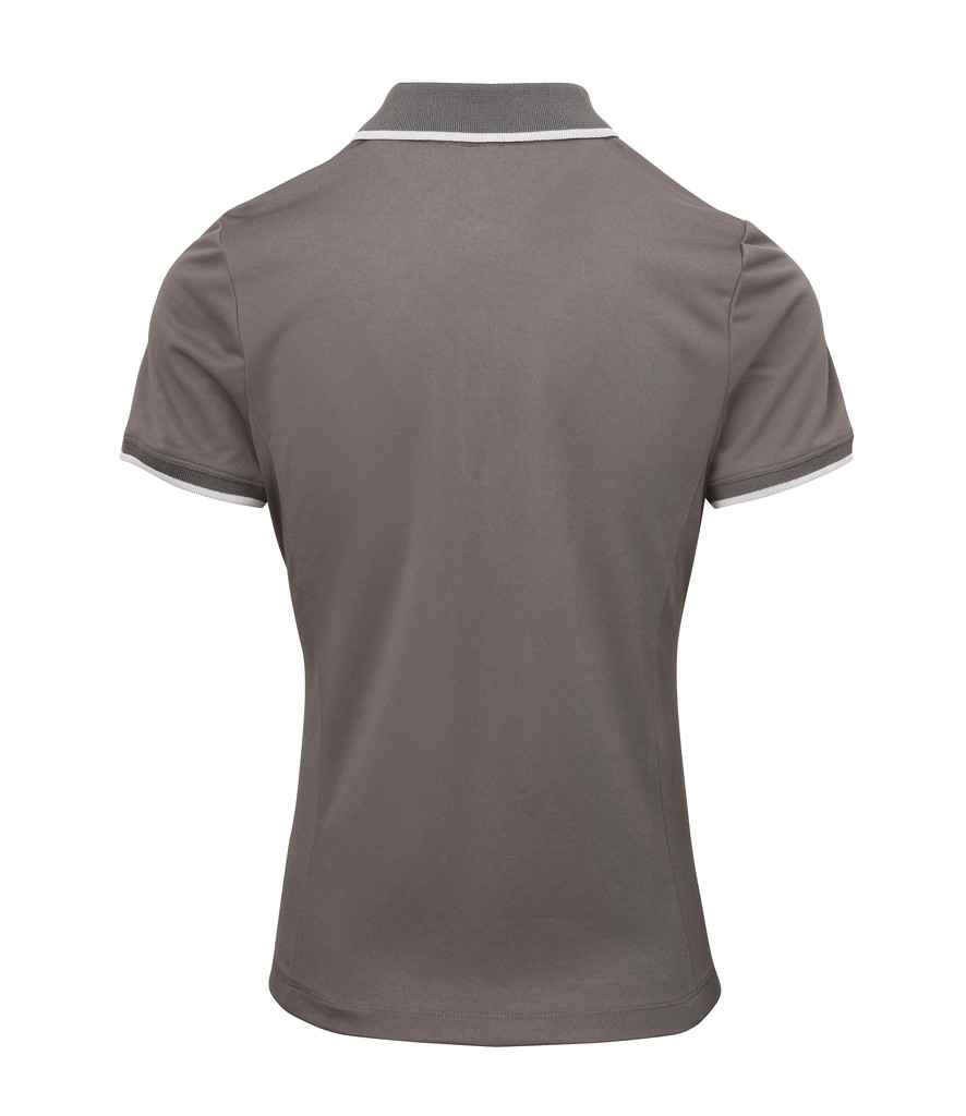 Premier PR619 Dark Grey/Silver Back - Polo Ready to be Printed by Custard Workwear - Cheap Personalised and Customised Workwear in Nottinghamshire, Derbyshire and Leicestershire