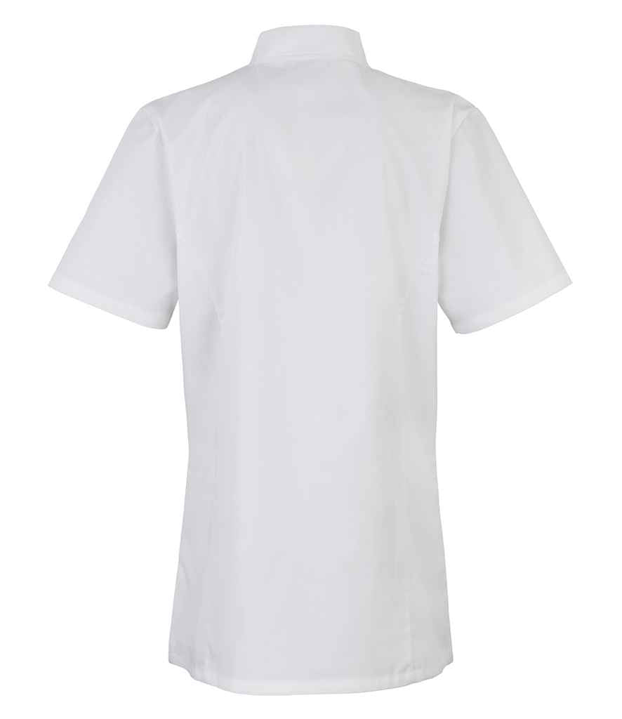 Premier PR670 White Back - Tunic Ready to be Embroidered and Printed by Custard Workwear - Cheap Personalised and Customised Workwear in Nottinghamshire, Derbyshire and Leicestershire