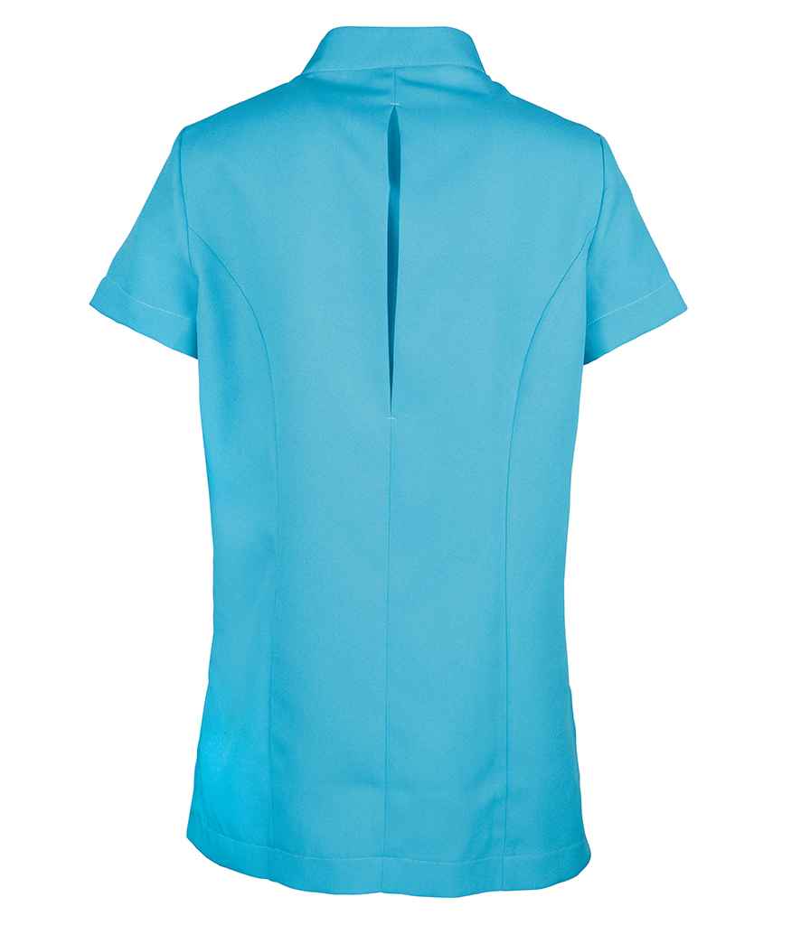 Premier PR682 Turquoise Blue Back - Tunic Ready to be Embroidered and Printed by Custard Workwear - Cheap Personalised and Customised Workwear in Nottinghamshire, Derbyshire and Leicestershire