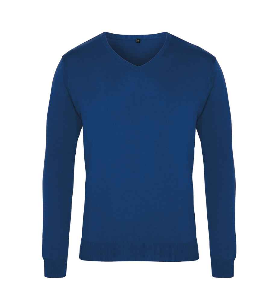 Premier PR694 Royal Blue Front - Knitted Jumper Ready to be Embroidered by Custard Workwear - Cheap Personalised and Customised Workwear in Nottinghamshire, Derbyshire and Leicestershire