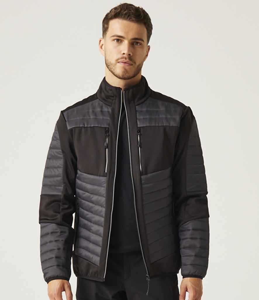 Regatta Professional RG380 Ash/Black Model - Jacket Ready to be Embroidered and Printed by Custard Workwear - Cheap Personalised and Customised Workwear in Nottinghamshire, Derbyshire and Leicestershire