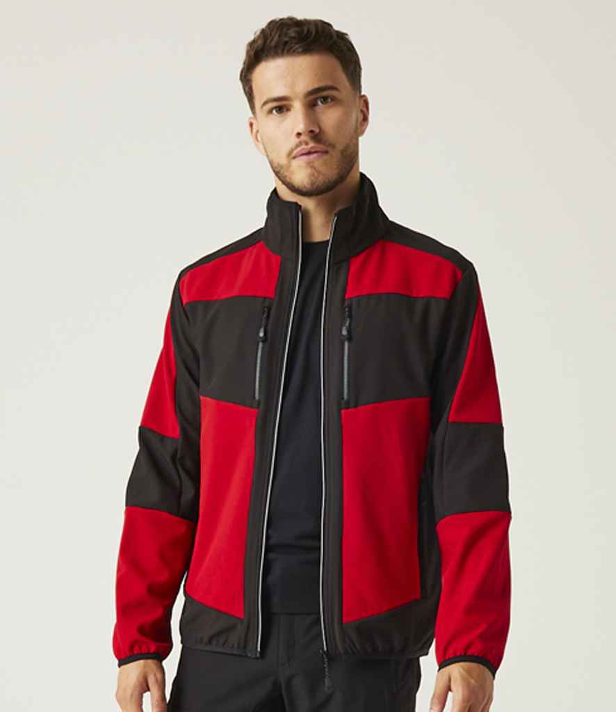 Regatta Professional RG384 Classic Red/Black Model - Soft Shell Ready to be Embroidered and Printed by Custard Workwear - Cheap Personalised and Customised Workwear in Nottinghamshire, Derbyshire and Leicestershire
