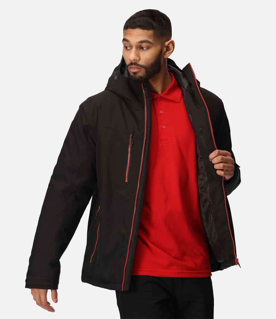 Regatta Professional RG443 Black/Classic Red Model - Jacket Ready to be Embroidered and Printed by Custard Workwear - Cheap Personalised and Customised Workwear in Nottinghamshire, Derbyshire and Leicestershire
