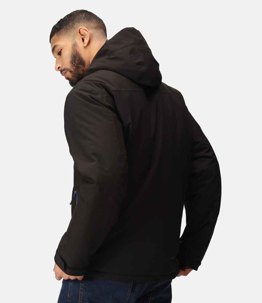 Regatta Professional RG443 Black/New Royal Blue Model - Jacket Ready to be Embroidered and Printed by Custard Workwear - Cheap Personalised and Customised Workwear in Nottinghamshire, Derbyshire and Leicestershire
