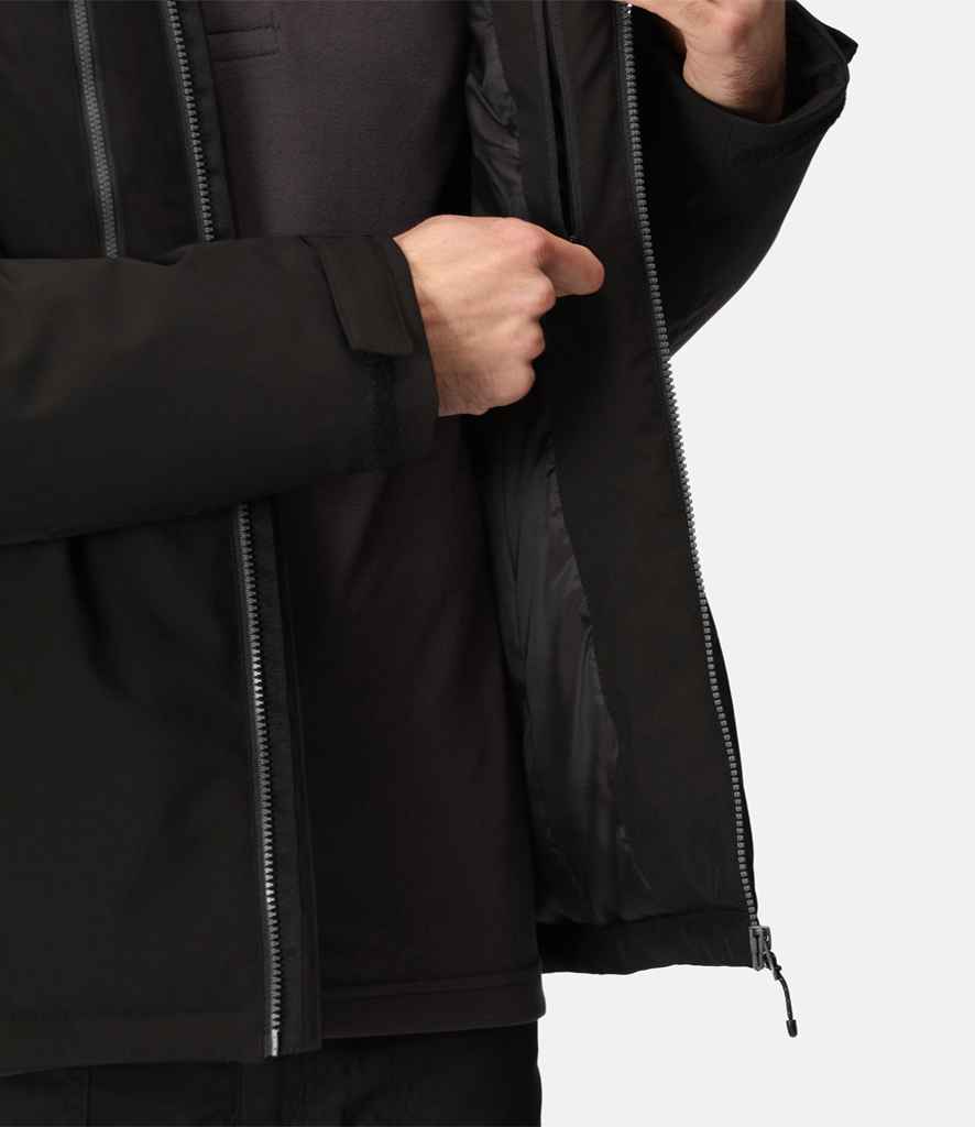 Regatta Professional RG443 Black/Seal Grey Model - Jacket Ready to be Embroidered and Printed by Custard Workwear - Cheap Personalised and Customised Workwear in Nottinghamshire, Derbyshire and Leicestershire