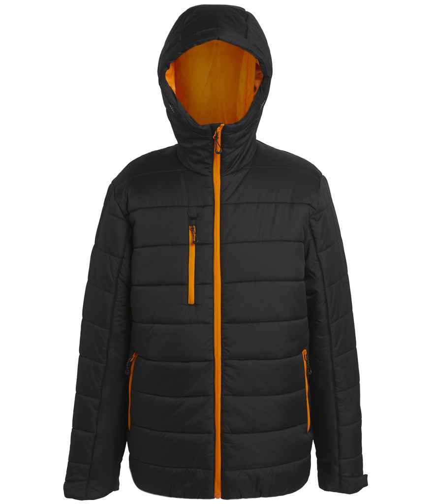 Regatta Professional RG444 Black/Orange Pop Front - Jacket Ready to be Printed by Custard Workwear - Cheap Personalised and Customised Workwear in Nottinghamshire, Derbyshire and Leicestershire