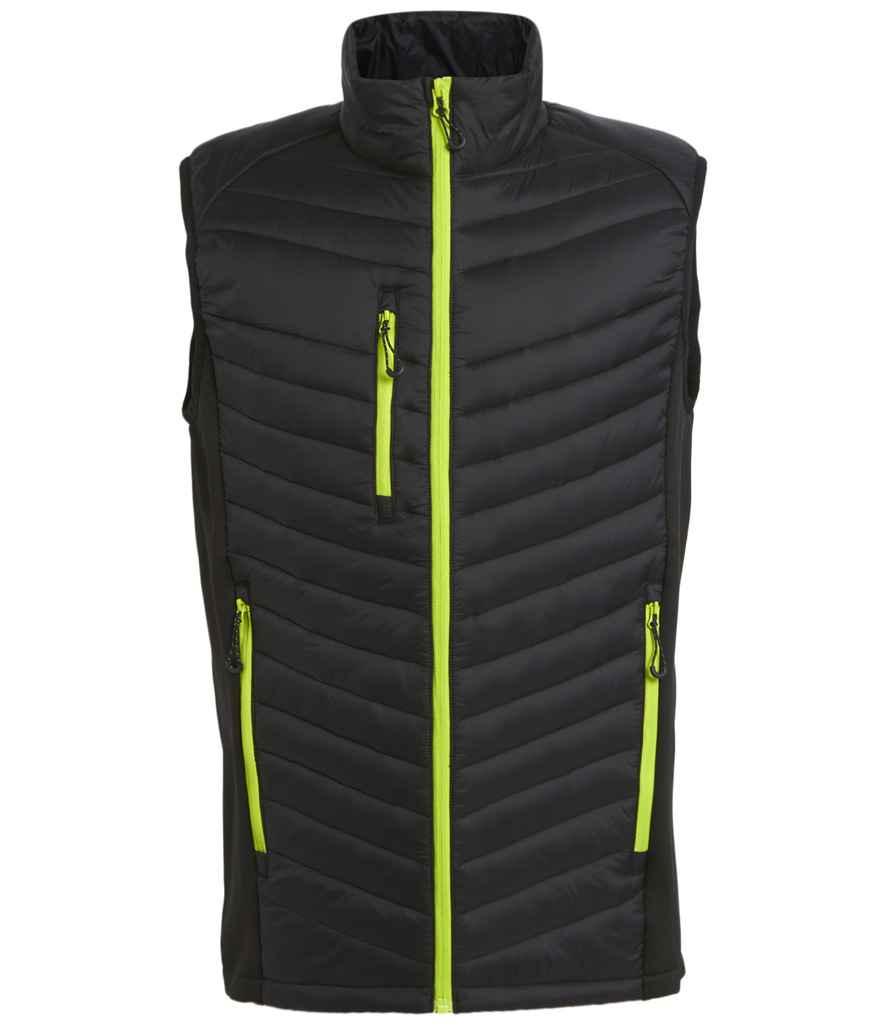 Regatta Professional RG447 Black/Lime Green Front - Bodywarmer Ready to be Printed by Custard Workwear - Cheap Personalised and Customised Workwear in Nottinghamshire, Derbyshire and Leicestershire