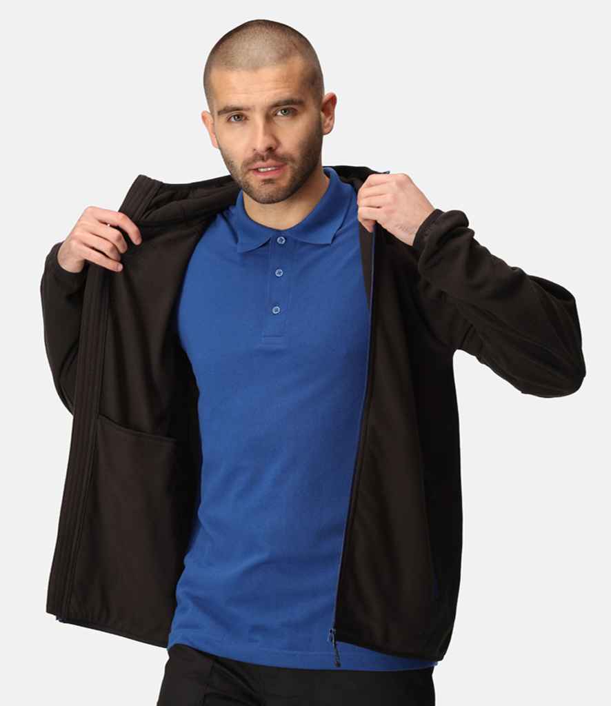 Regatta Professional RG451 Black/New Royal Blue Model - Fleece Ready to be Embroidered by Custard Workwear - Cheap Personalised and Customised Workwear in Nottinghamshire, Derbyshire and Leicestershire