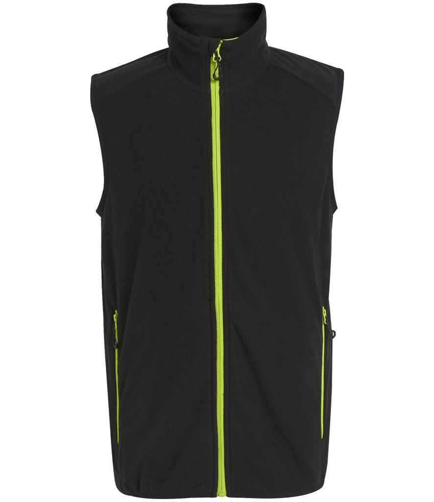 Regatta Professional RG453 Black/Lime Green Front - Bodywarmer Ready to be Embroidered by Custard Workwear - Cheap Personalised and Customised Workwear in Nottinghamshire, Derbyshire and Leicestershire