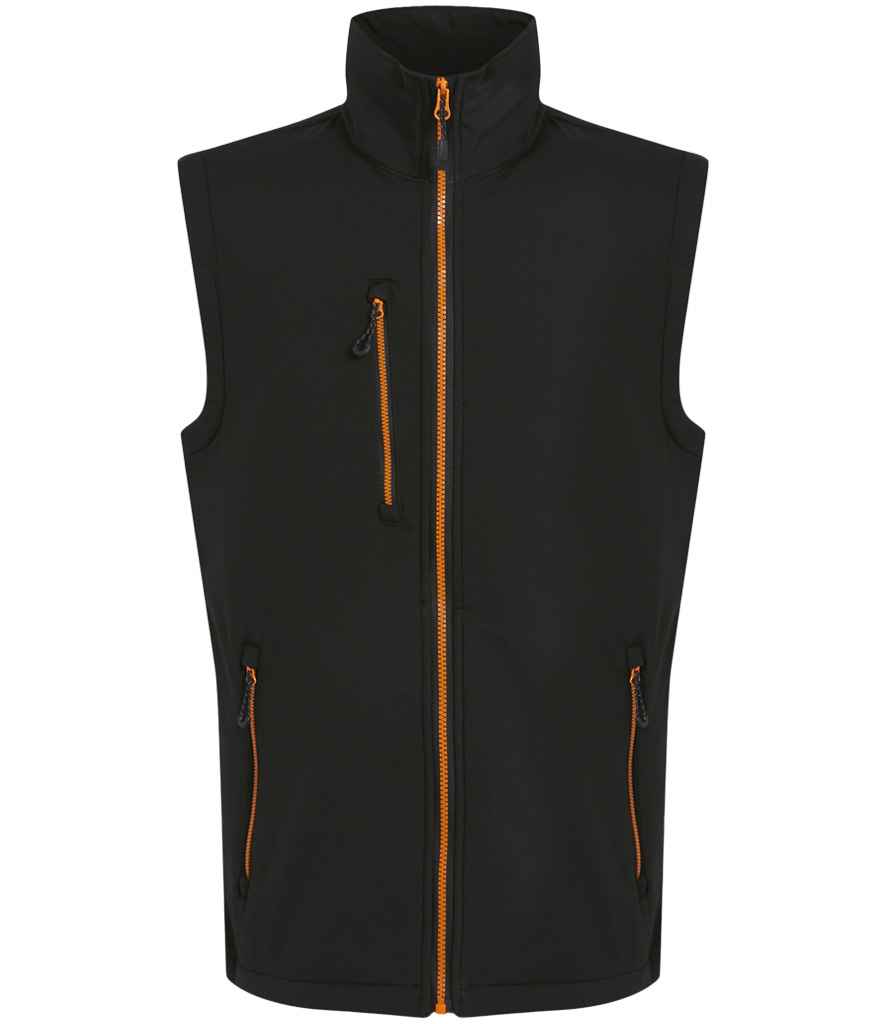 Regatta Professional RG455 Black/Orange Pop Front - Bodywarmer Ready to be Embroidered and Printed by Custard Workwear - Cheap Personalised and Customised Workwear in Nottinghamshire, Derbyshire and Leicestershire