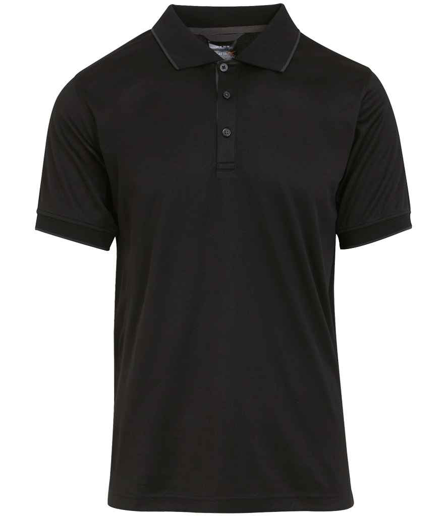 Regatta Professional RG456 Black/Seal Grey Front - Polo Ready to be Printed by Custard Workwear - Cheap Personalised and Customised Workwear in Nottinghamshire, Derbyshire and Leicestershire