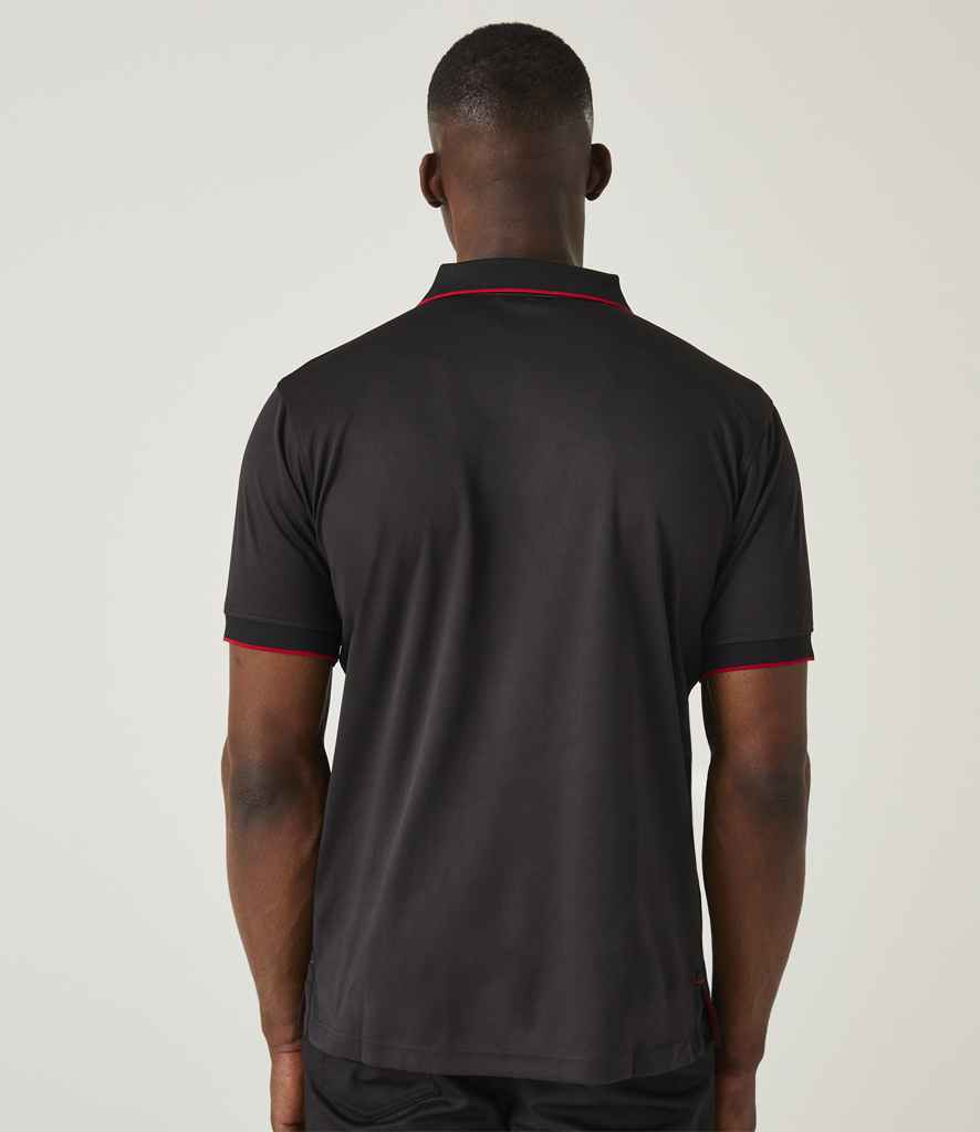 Regatta Professional RG456 Black/Classic Red Model - Polo Ready to be Printed by Custard Workwear - Cheap Personalised and Customised Workwear in Nottinghamshire, Derbyshire and Leicestershire