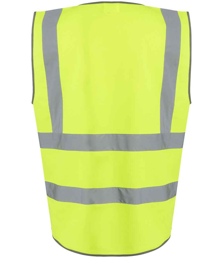 Regatta Hi-Vis RG464 Yellow Back - Vest Ready to be Printed by Custard Workwear - Cheap Personalised and Customised Workwear in Nottinghamshire, Derbyshire and Leicestershire