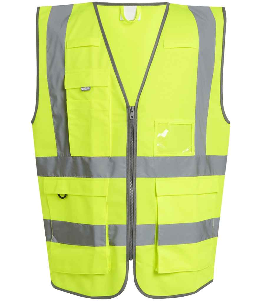 Regatta Hi-Vis RG464 Yellow Front - Vest Ready to be Printed by Custard Workwear - Cheap Personalised and Customised Workwear in Nottinghamshire, Derbyshire and Leicestershire