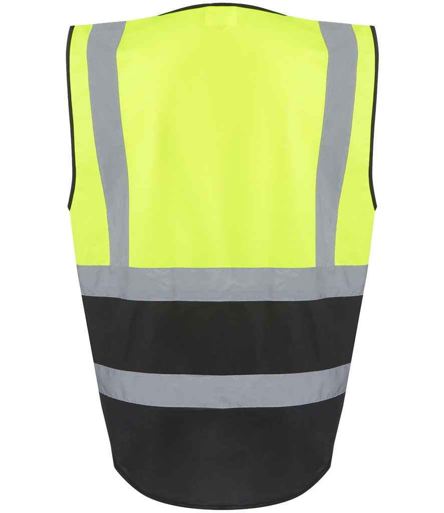 Regatta Hi-Vis RG464 Yellow/Black Back - Vest Ready to be Printed by Custard Workwear - Cheap Personalised and Customised Workwear in Nottinghamshire, Derbyshire and Leicestershire