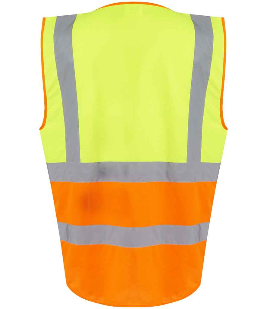Regatta Hi-Vis RG464 Yellow/Orange Back - Vest Ready to be Printed by Custard Workwear - Cheap Personalised and Customised Workwear in Nottinghamshire, Derbyshire and Leicestershire