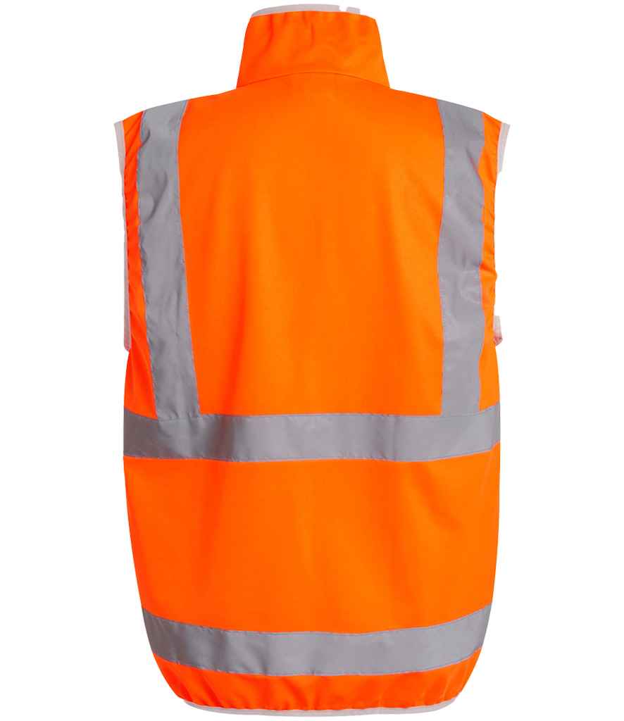 Regatta Hi-Vis RG469 Orange Back - Bodywarmer Ready to be Printed by Custard Workwear - Cheap Personalised and Customised Workwear in Nottinghamshire, Derbyshire and Leicestershire