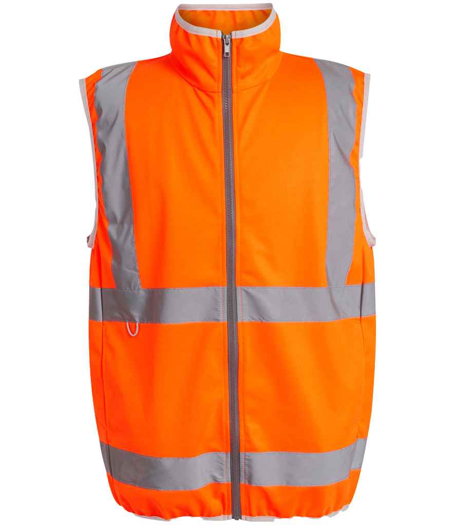 Regatta Hi-Vis RG469 Orange Front - Bodywarmer Ready to be Printed by Custard Workwear - Cheap Personalised and Customised Workwear in Nottinghamshire, Derbyshire and Leicestershire