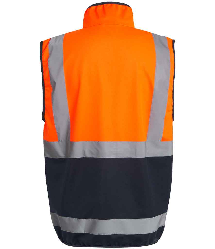 Regatta Hi-Vis RG469 Orange/Navy Back - Bodywarmer Ready to be Printed by Custard Workwear - Cheap Personalised and Customised Workwear in Nottinghamshire, Derbyshire and Leicestershire