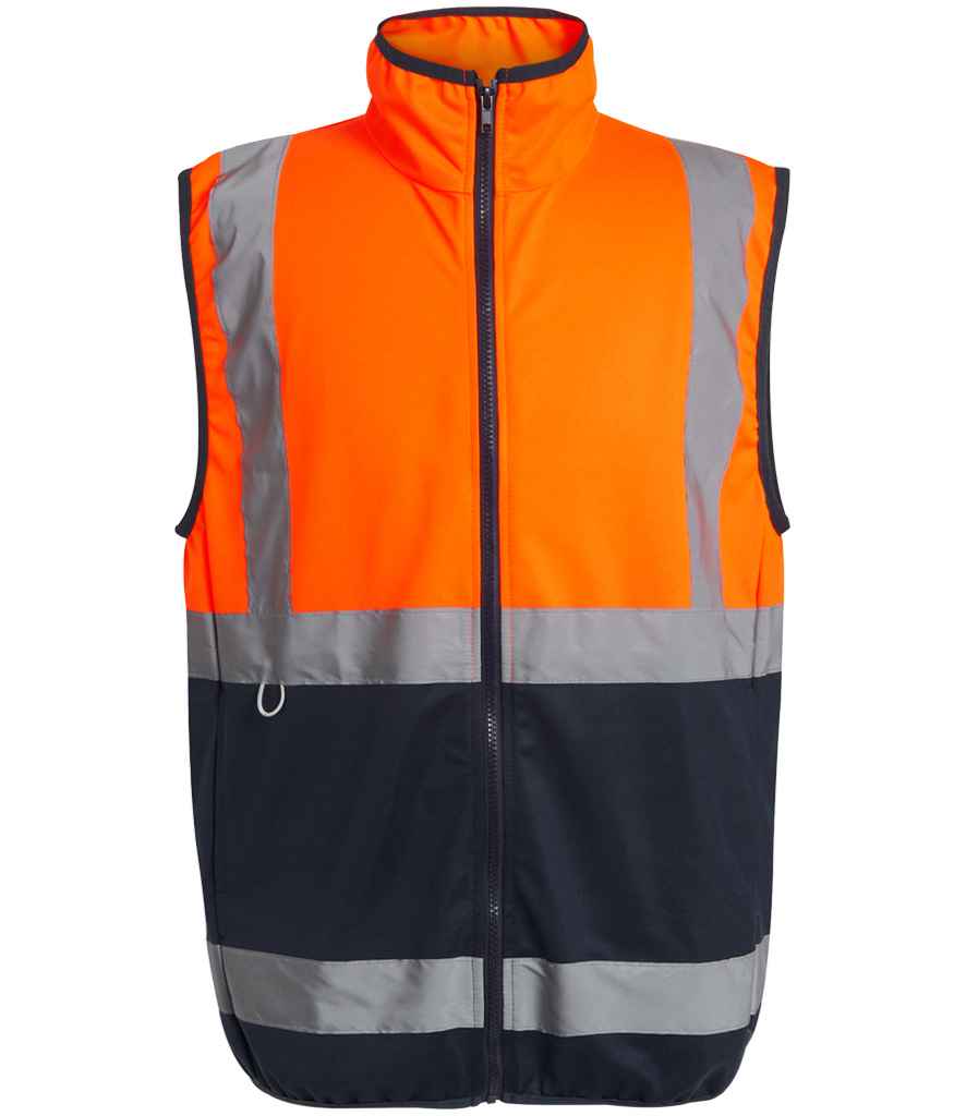 Regatta Hi-Vis RG469 Orange/Navy Front - Bodywarmer Ready to be Printed by Custard Workwear - Cheap Personalised and Customised Workwear in Nottinghamshire, Derbyshire and Leicestershire