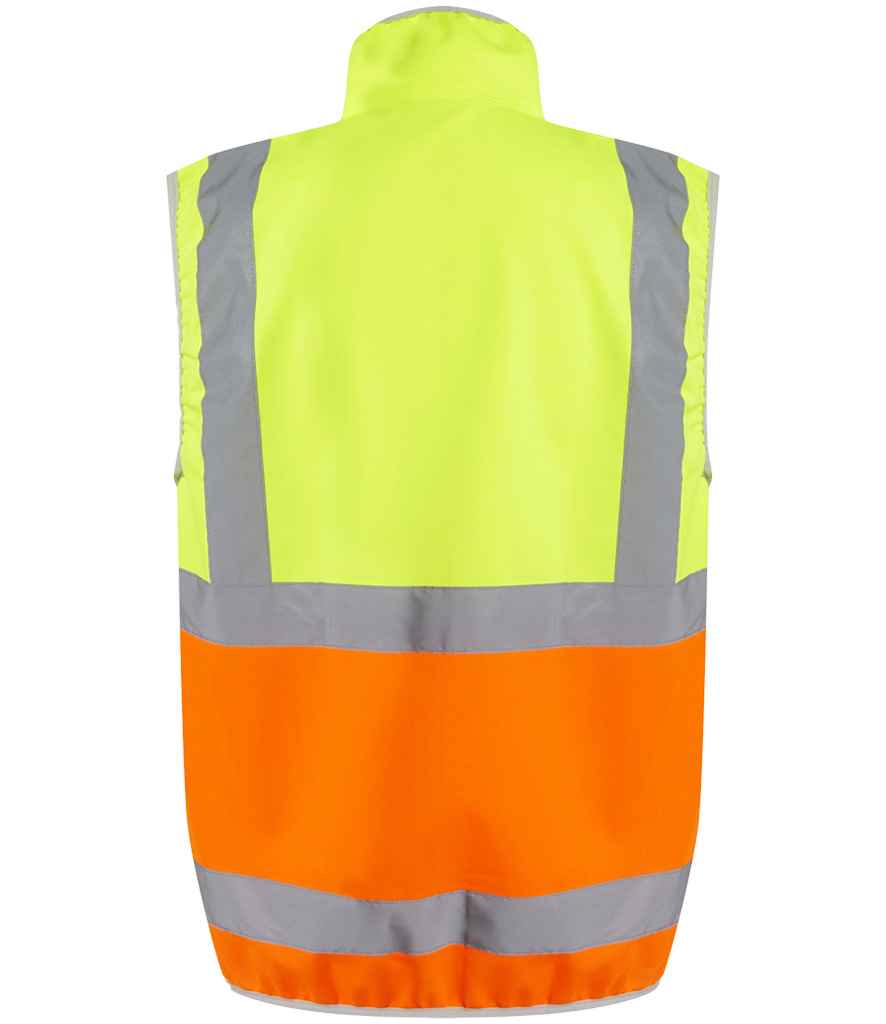 Regatta Hi-Vis RG469 Yellow/Orange Back - Bodywarmer Ready to be Printed by Custard Workwear - Cheap Personalised and Customised Workwear in Nottinghamshire, Derbyshire and Leicestershire