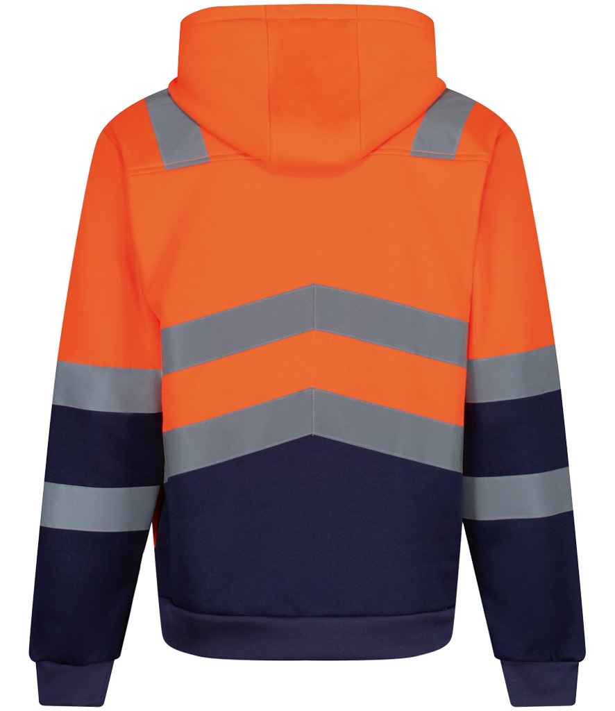 Regatta Hi-Vis RG485 Orange/Navy Back - Hood Ready to be Embroidered and Printed by Custard Workwear - Cheap Personalised and Customised Workwear in Nottinghamshire, Derbyshire and Leicestershire