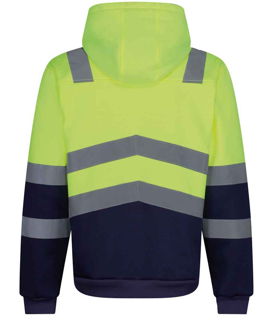 Regatta Hi-Vis RG485 Yellow/Navy Back - Hood Ready to be Embroidered and Printed by Custard Workwear - Cheap Personalised and Customised Workwear in Nottinghamshire, Derbyshire and Leicestershire
