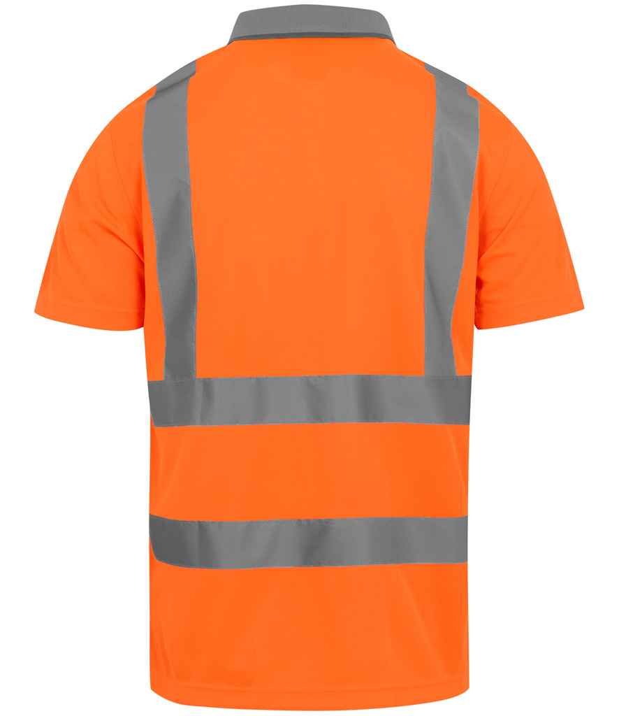 Regatta Hi-Vis RG555 Orange Back - Polo Ready to be Printed by Custard Workwear - Cheap Personalised and Customised Workwear in Nottinghamshire, Derbyshire and Leicestershire