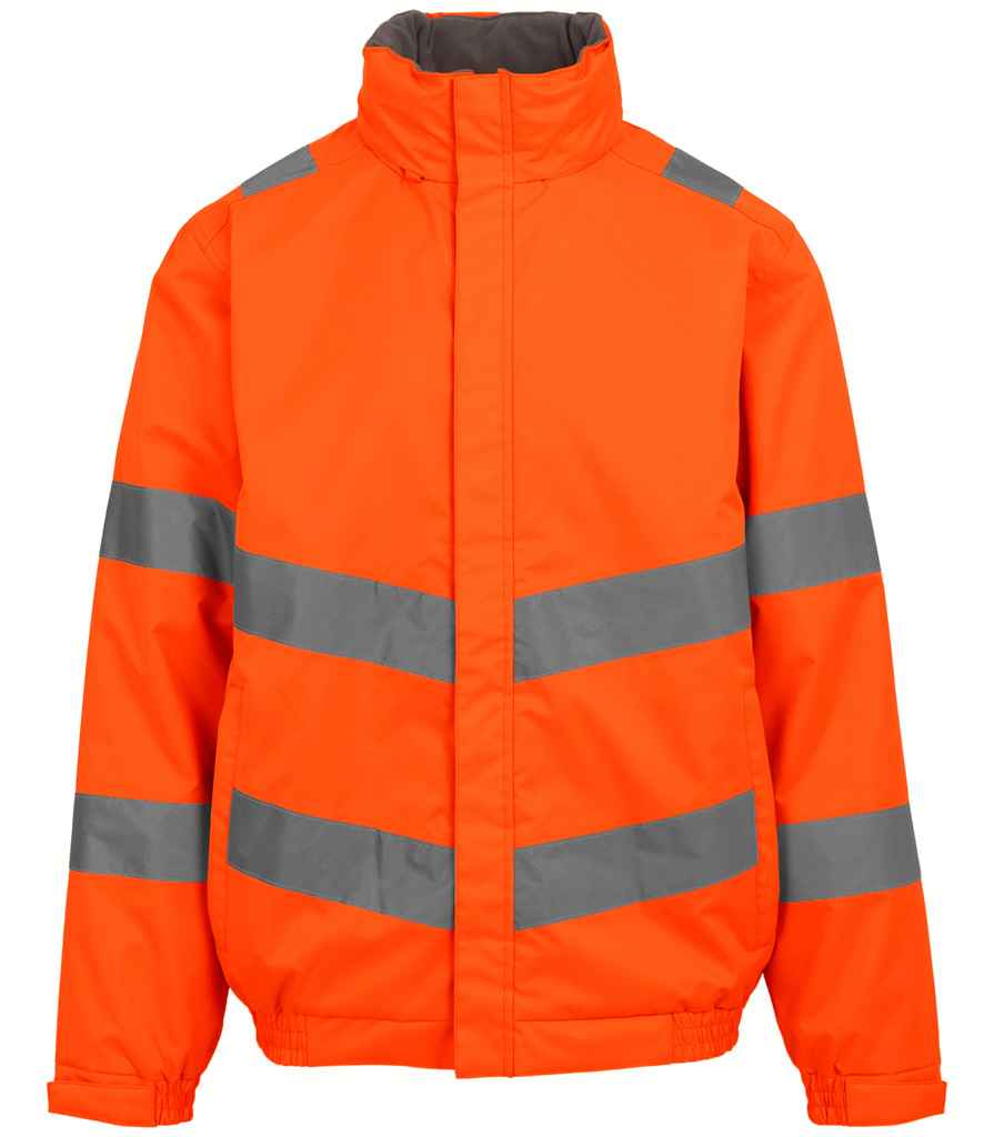 Regatta Hi-Vis RG556 Orange Front - Jacket Ready to be Embroidered and Printed by Custard Workwear - Cheap Personalised and Customised Workwear in Nottinghamshire, Derbyshire and Leicestershire