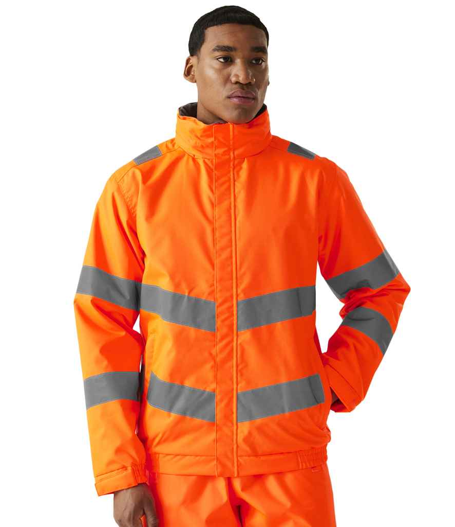 Regatta Hi-Vis RG556 Orange Model - Jacket Ready to be Embroidered and Printed by Custard Workwear - Cheap Personalised and Customised Workwear in Nottinghamshire, Derbyshire and Leicestershire