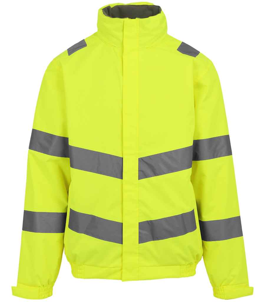 Regatta Hi-Vis RG556 Yellow Front - Jacket Ready to be Embroidered and Printed by Custard Workwear - Cheap Personalised and Customised Workwear in Nottinghamshire, Derbyshire and Leicestershire