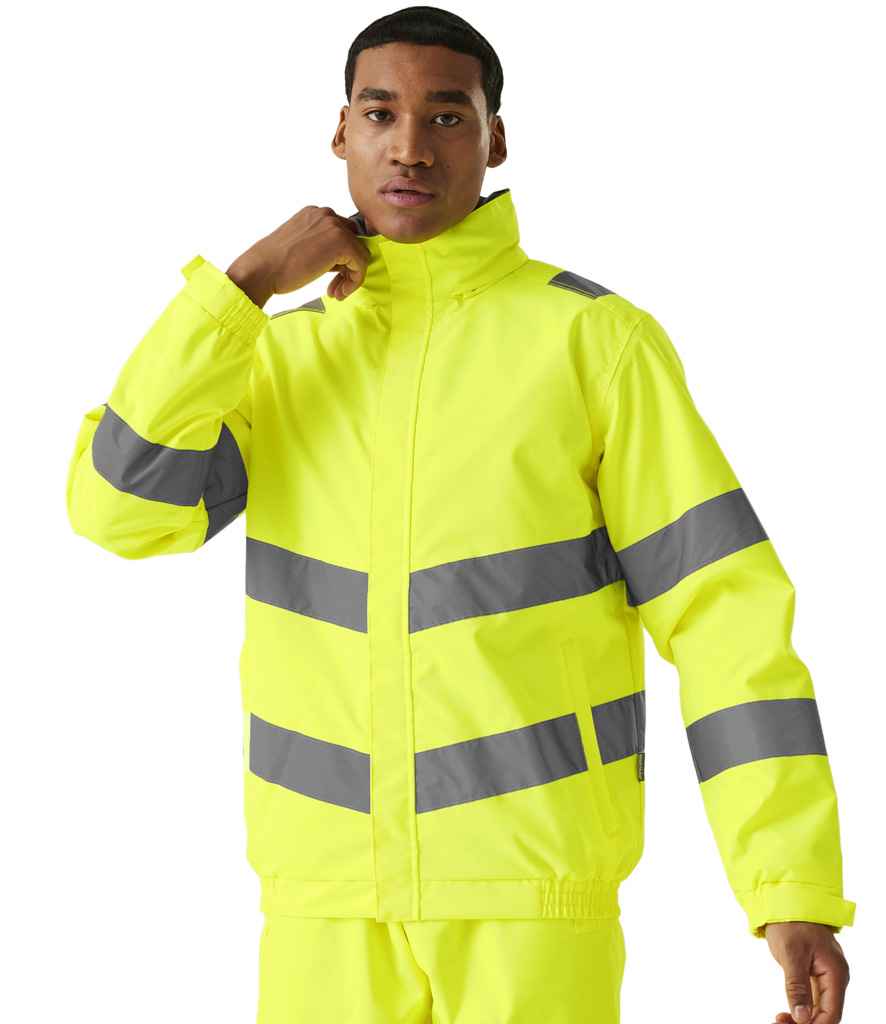 Regatta Hi-Vis RG556 Yellow Model - Jacket Ready to be Embroidered and Printed by Custard Workwear - Cheap Personalised and Customised Workwear in Nottinghamshire, Derbyshire and Leicestershire