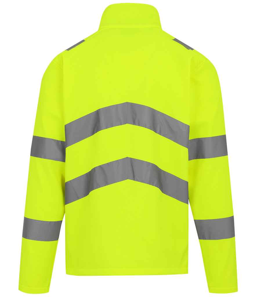 Regatta Hi-Vis RG557 Yellow Back - Soft Shell Ready to be Embroidered and Printed by Custard Workwear - Cheap Personalised and Customised Workwear in Nottinghamshire, Derbyshire and Leicestershire