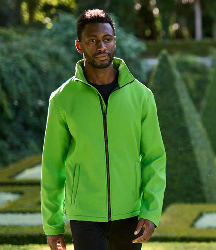 Regatta Professional RG627 Extreme Green/Black Model - Soft Shell Ready to be Embroidered and Printed by Custard Workwear - Cheap Personalised and Customised Workwear in Nottinghamshire, Derbyshire and Leicestershire