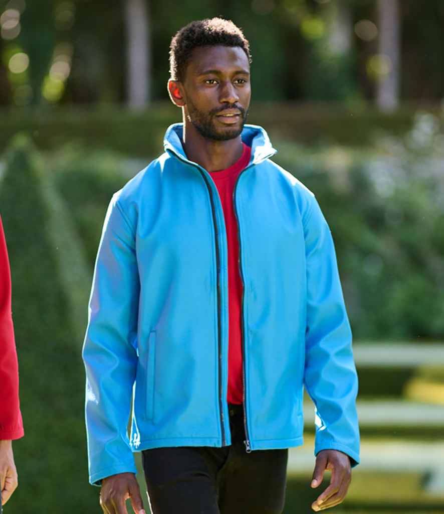 Regatta Professional RG627 French Blue/Navy Model - Soft Shell Ready to be Embroidered and Printed by Custard Workwear - Cheap Personalised and Customised Workwear in Nottinghamshire, Derbyshire and Leicestershire