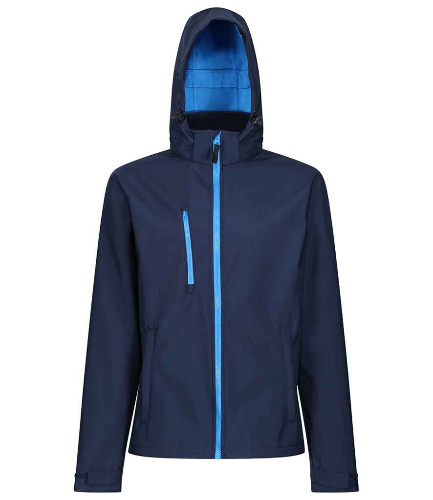 Regatta Professional RG635 Navy/French Blue Front - Soft Shell Ready to be Embroidered and Printed by Custard Workwear - Cheap Personalised and Customised Workwear in Nottinghamshire, Derbyshire and Leicestershire